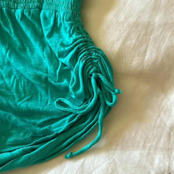 Strapless Blue Ruched Romper - Picture 2 of 4